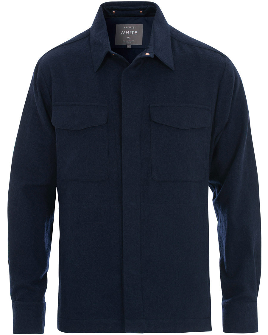 Heren | Overhemden | Private White V.C. | The CPO Wool Shirt Jacket Navy