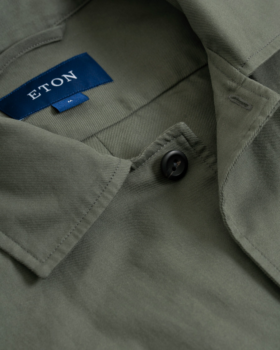 Heren | Overhemden | Eton | Heavy Twill Overshirt Green