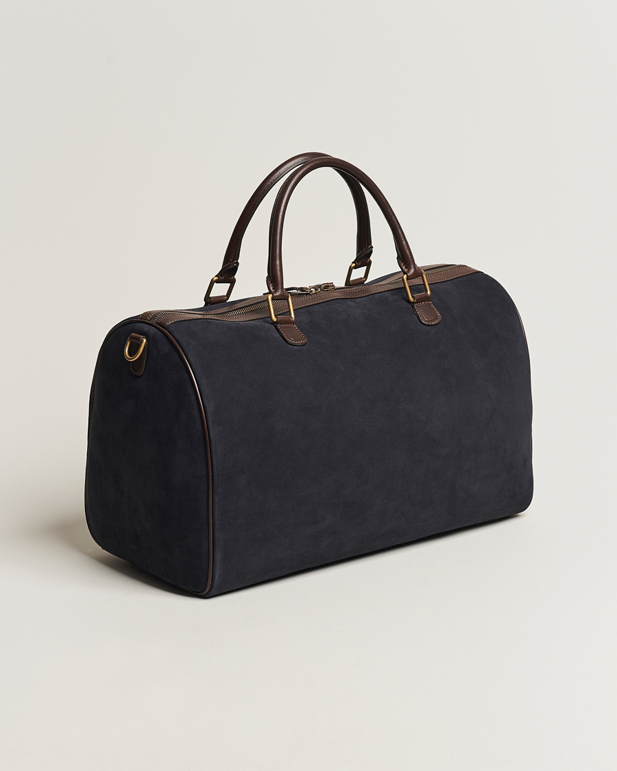 Heren |  | Anderson\'s | Boston Suede Weekendbag Navy/Brown