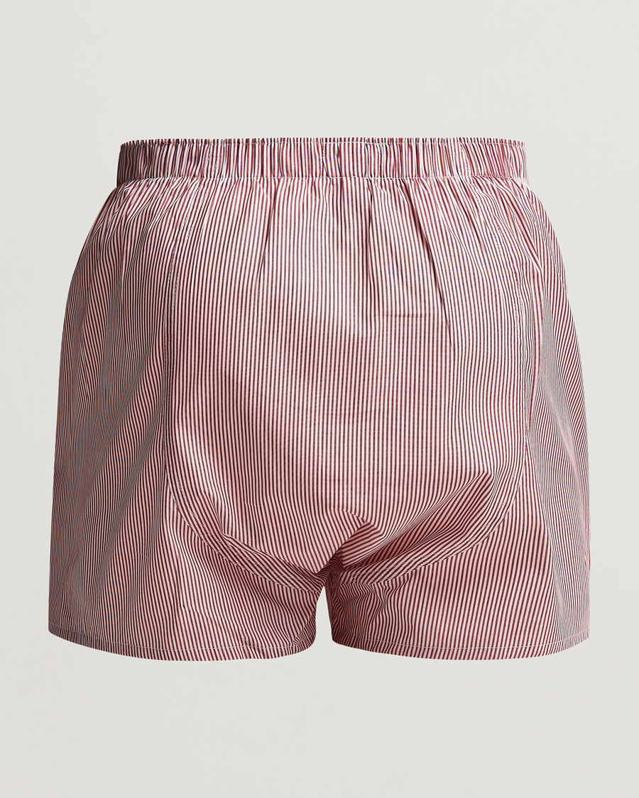 Heren |  | Sunspel | Classic Woven Cotton Boxer Shorts Red/White