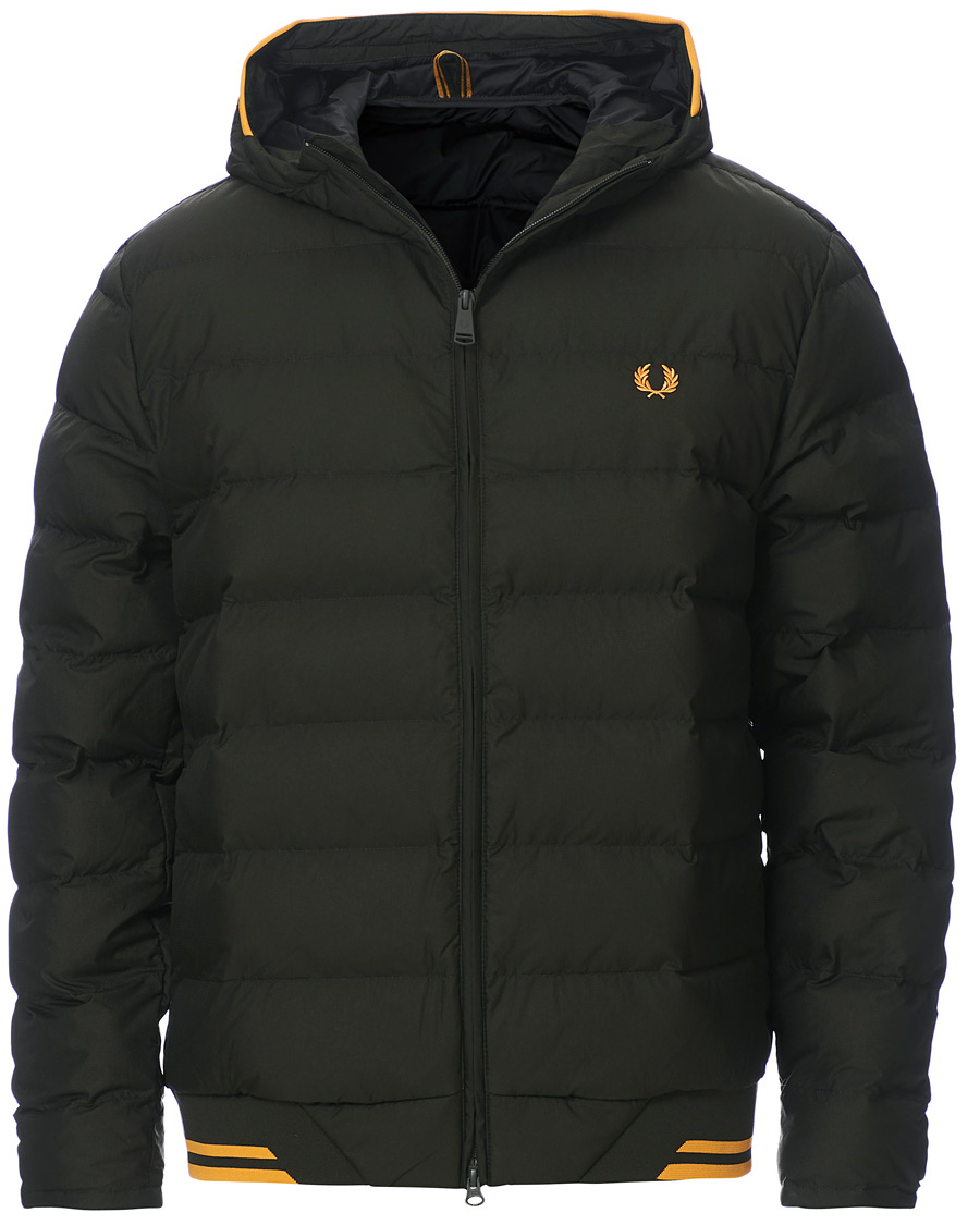 Fred Perry Hooded Insulated Padded Jacket Hunting Green Man