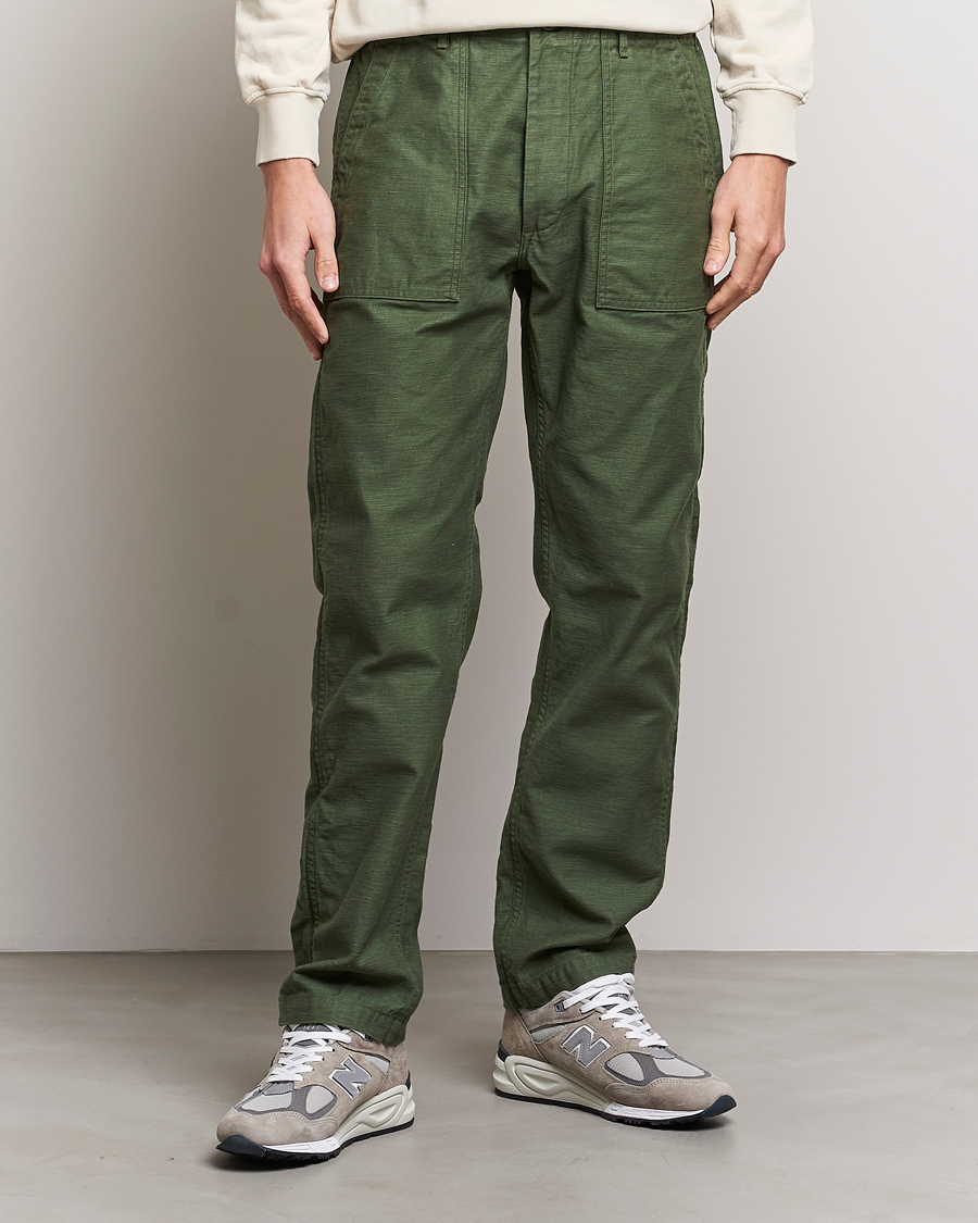 Heren |  | orSlow | Slim Fit Original Sateen Fatigue Pants Green