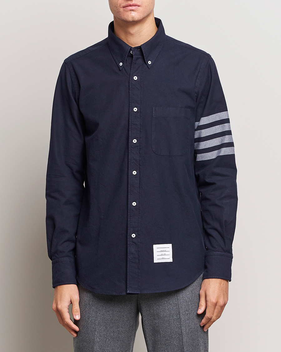 Heren |  | Thom Browne | 4 Bar Flannel Shirt Navy