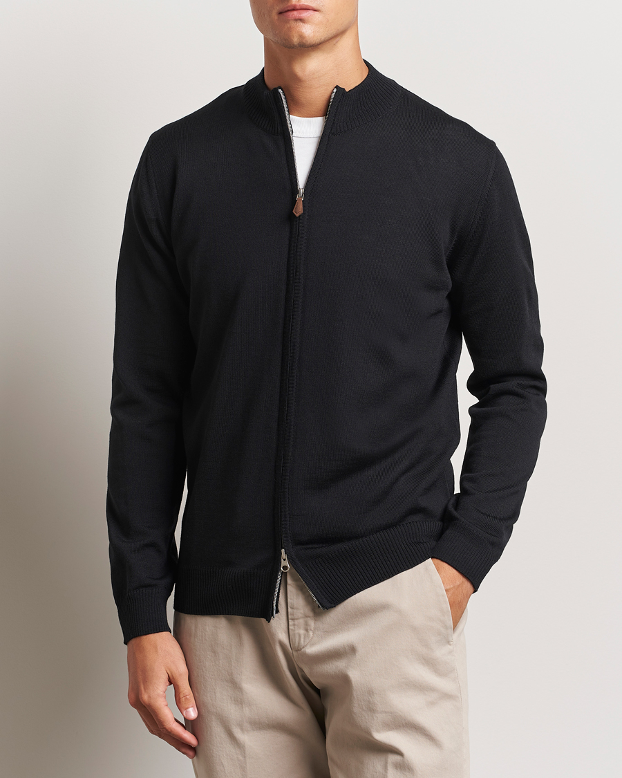 Heren |  | Stenströms | Merino Full Zip Black