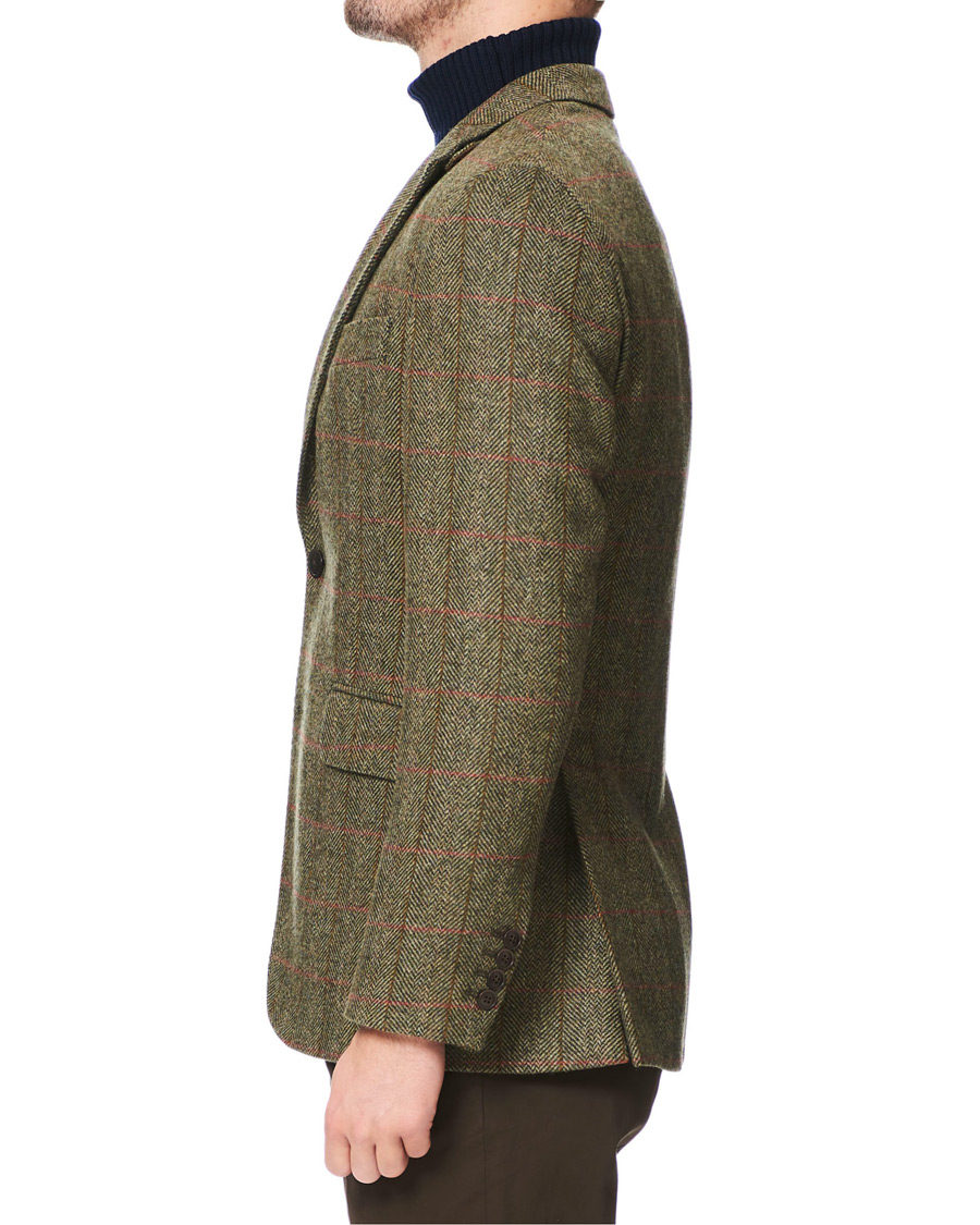 Heren | Blazers | Hackett | Herringbone Checked Tweed Blazer Green