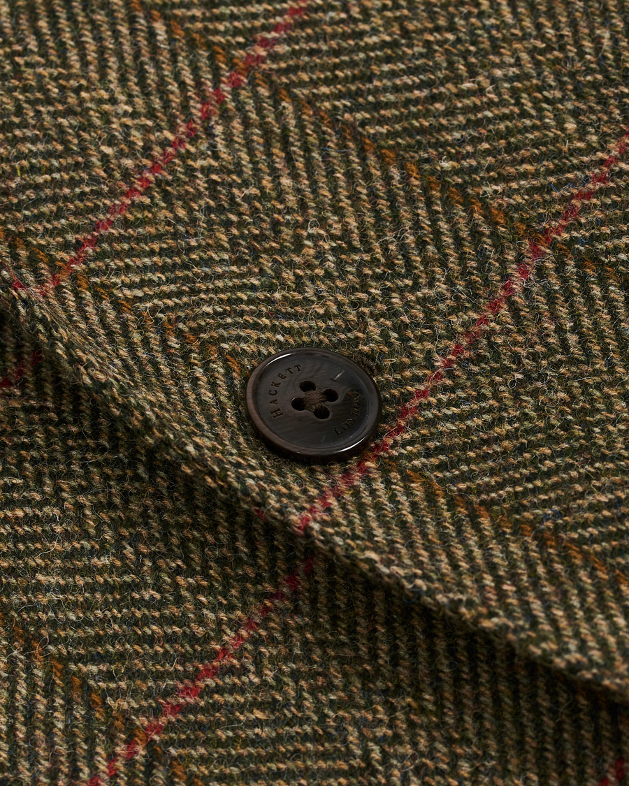 Heren | Blazers | Hackett | Herringbone Checked Tweed Blazer Green