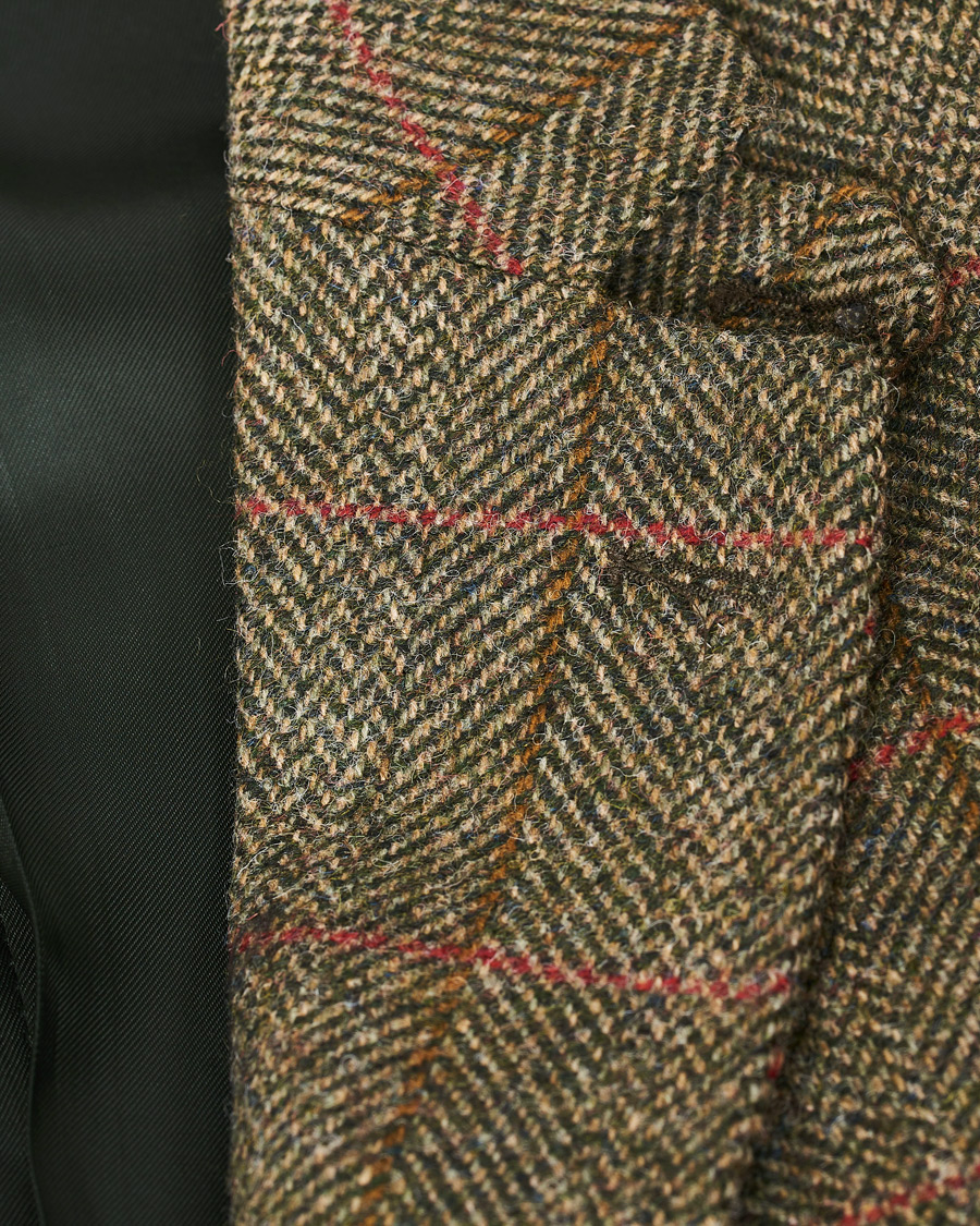 Heren | Blazers | Hackett | Herringbone Checked Tweed Blazer Green