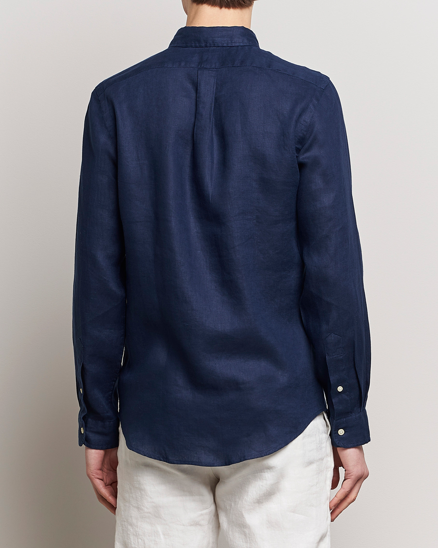 Heren | Overhemden | Polo Ralph Lauren | Slim Fit Linen Button Down Shirt Newport Navy