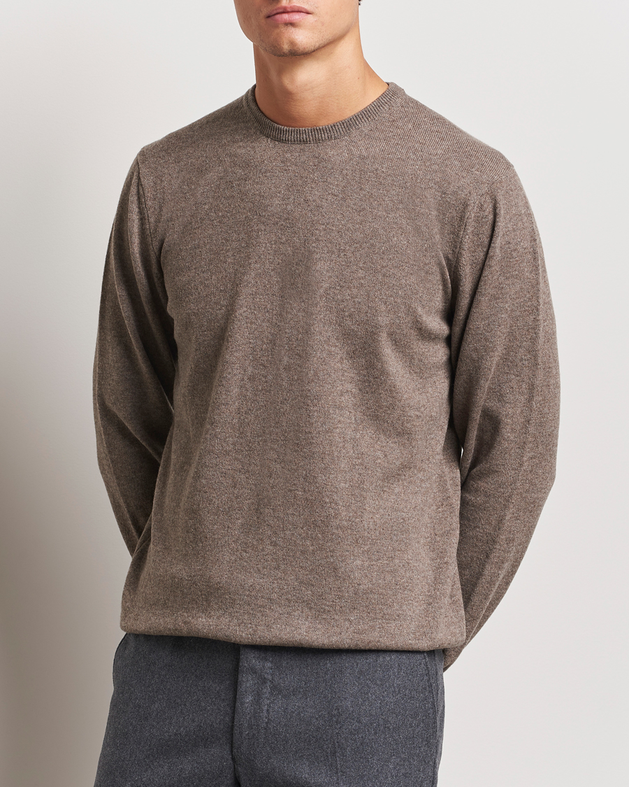 Heren |  | Piacenza Cashmere | Cashmere Crew Neck Sweater Brown