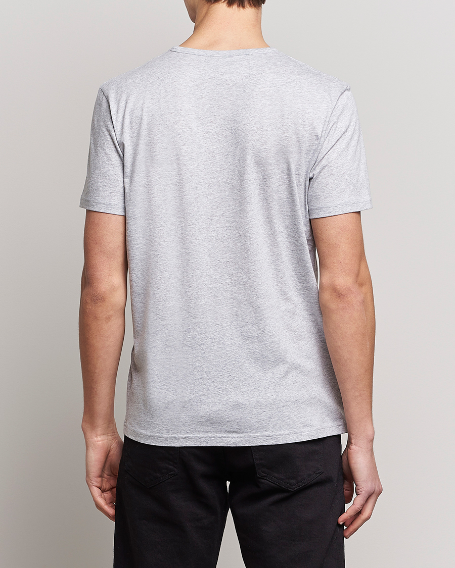 Heren | T-shirts | Stenströms | Solid Cotton T-Shirt Grey Melange