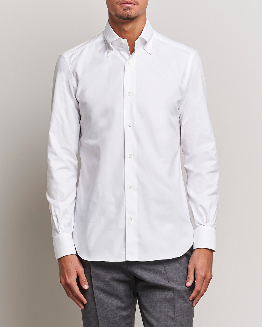 Heren |  | Mazzarelli | Soft Oxford Button Down Shirt White