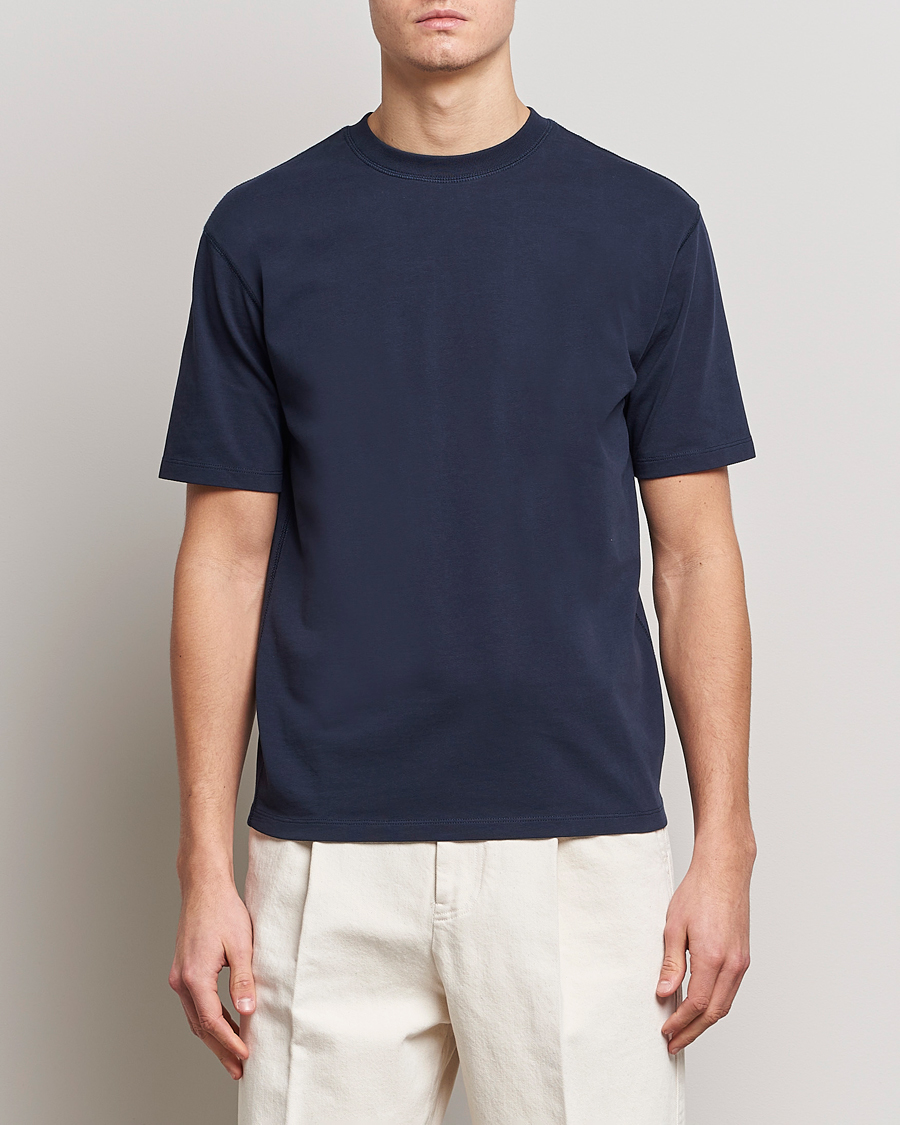 Heren |  | Drake\'s | Short Sleeve Hiking T-Shirt Navy