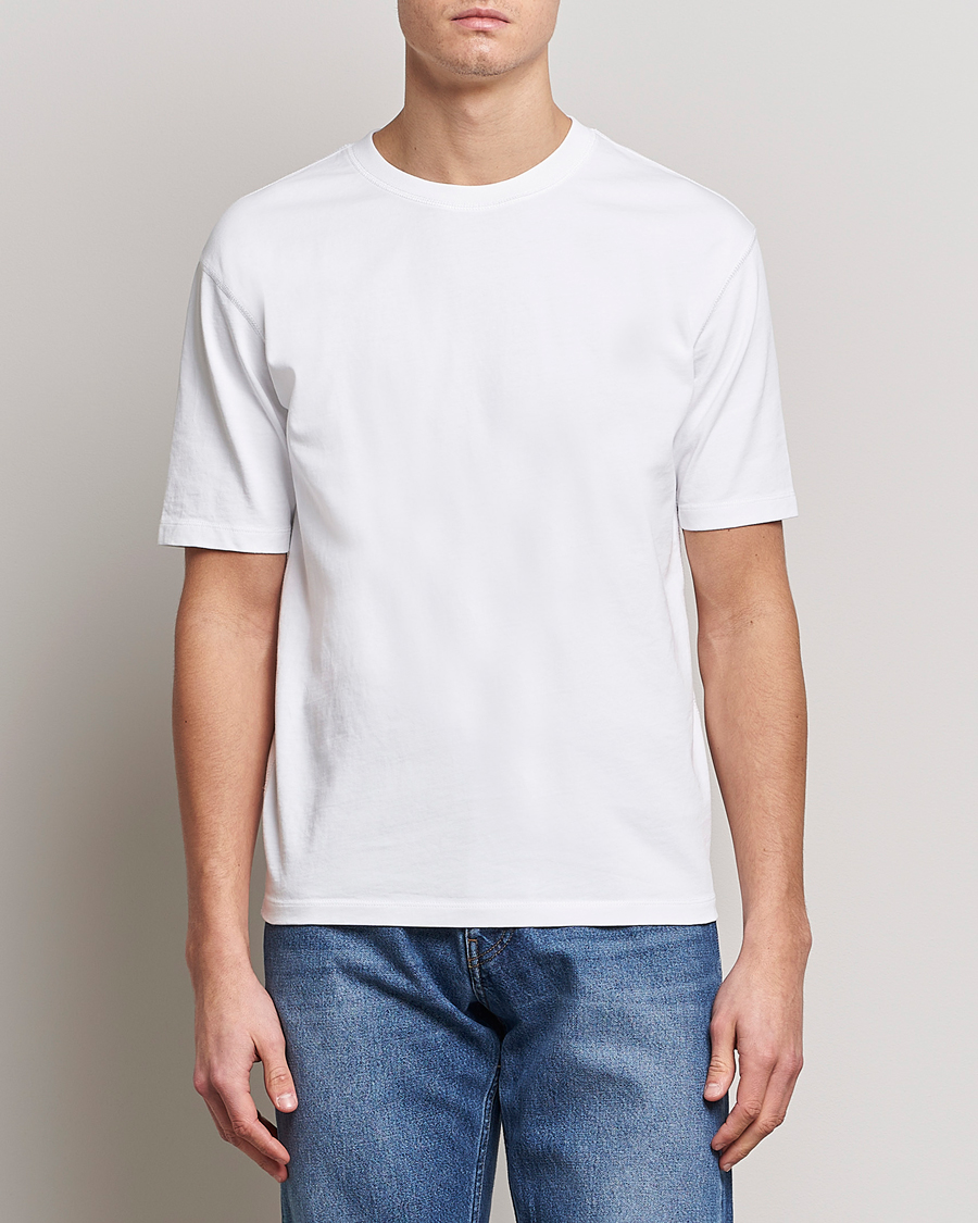 Heren | T-shirts | Drake's | Short Sleeve Hiking T-Shirt White