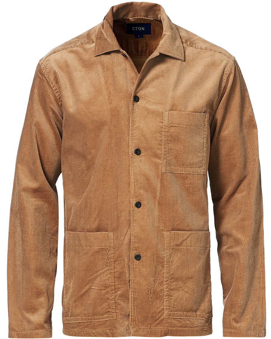 Heren | Overhemden | Eton | Cotton Corduroy Overshirt Beige