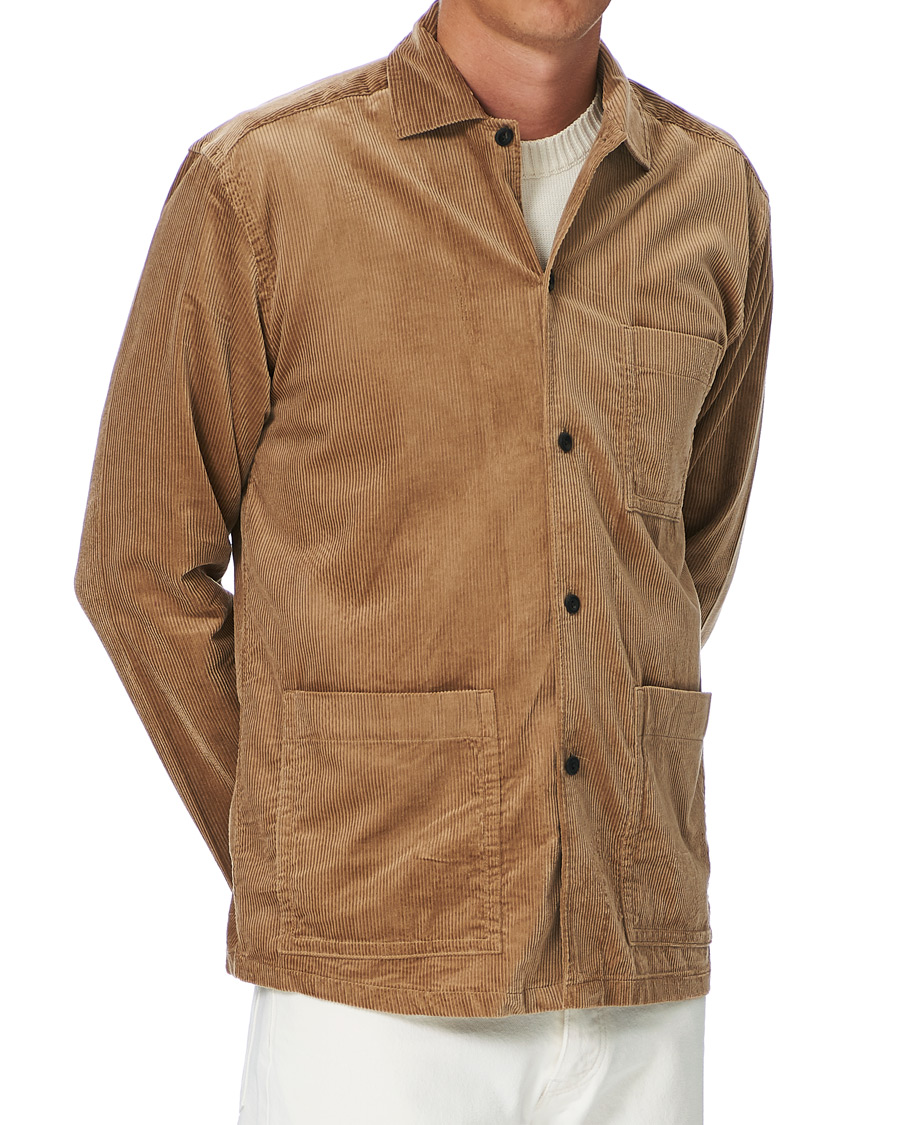 Heren | Overhemden | Eton | Cotton Corduroy Overshirt Beige