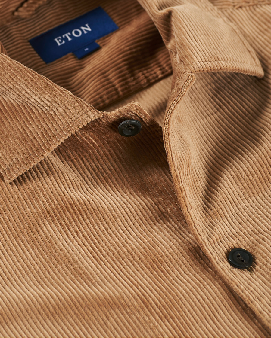 Heren | Overhemden | Eton | Cotton Corduroy Overshirt Beige