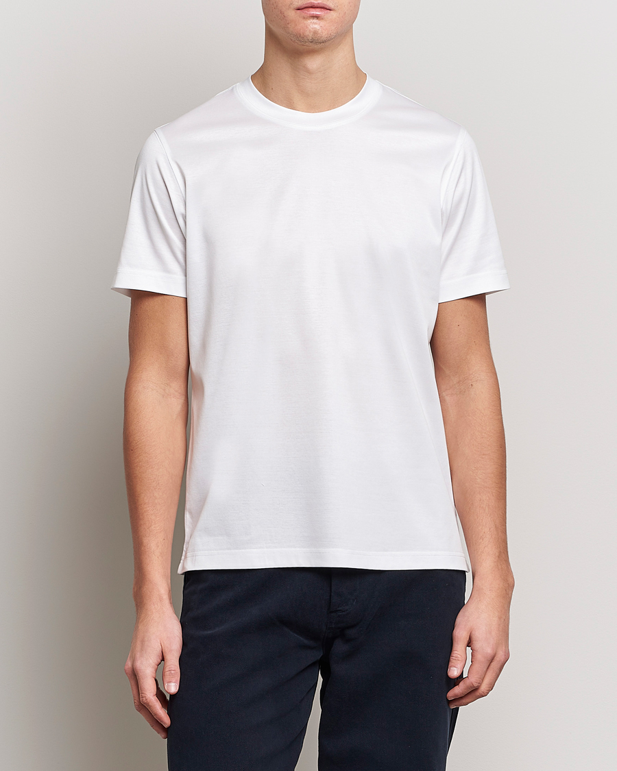 Heren | Business & Beyond - Formal | Eton | Filo Di Scozia Cotton T-Shirt White