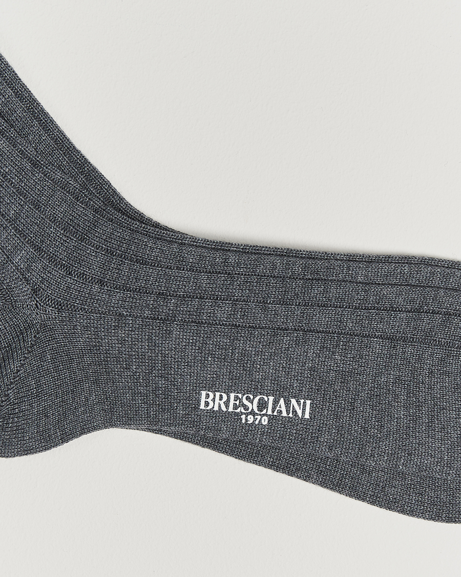 Heren |  | Bresciani | Wool/Nylon Heavy Ribbed Socks Grey