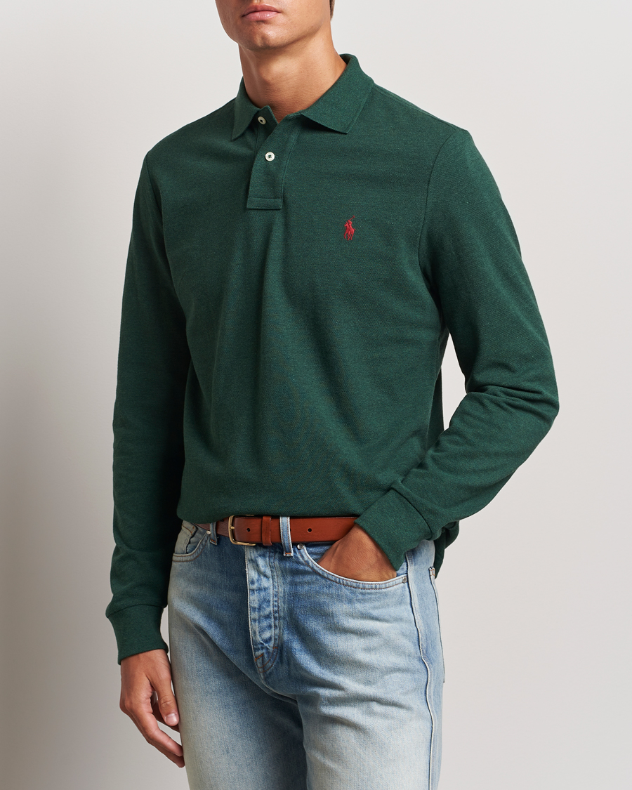 Heren |  | Polo Ralph Lauren | Custom Slim Fit Long Sleeve Polo Scotch Pine Heather