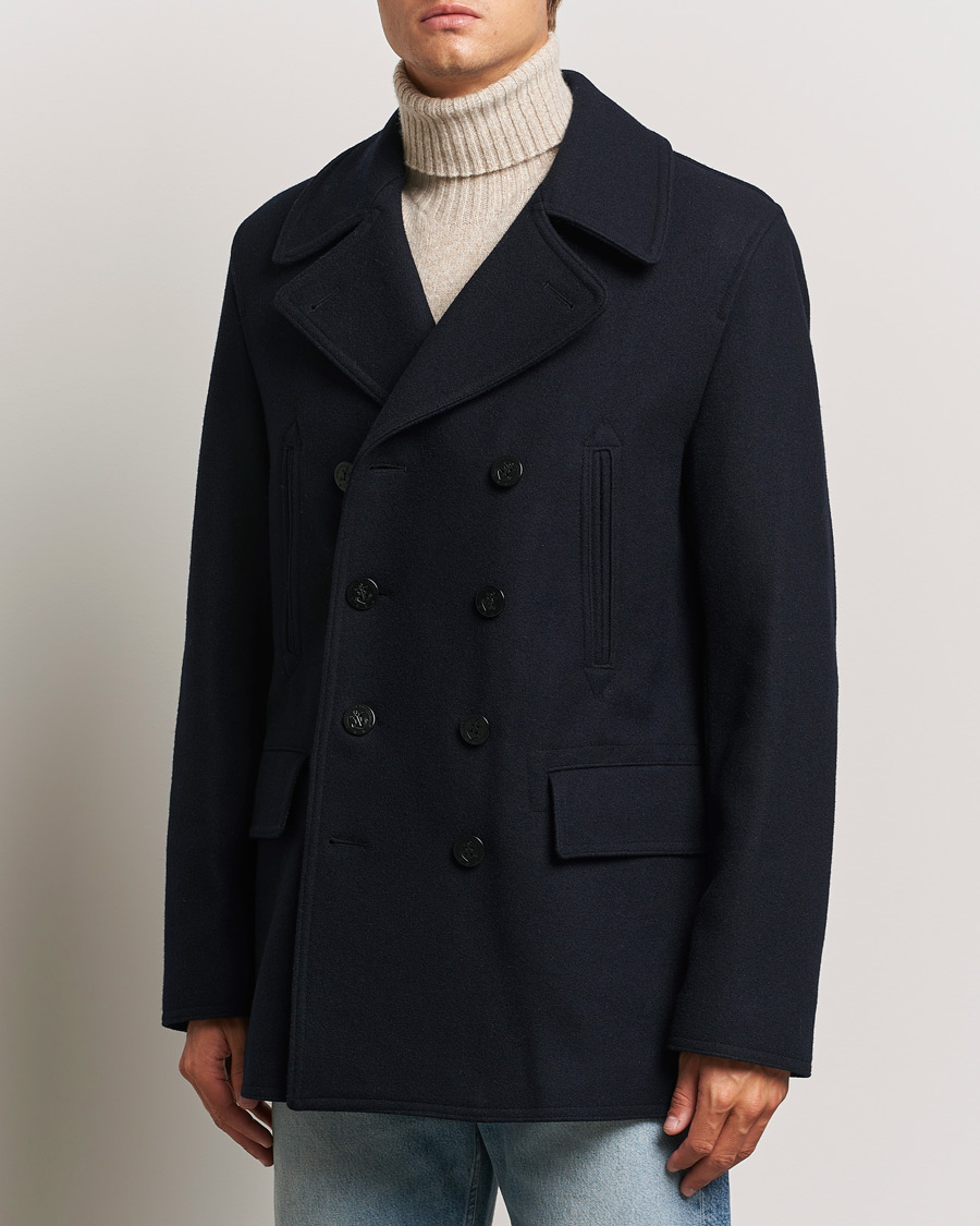 Heren | Herfstjassen | Gloverall | Churchill Reefer Peacoat Navy