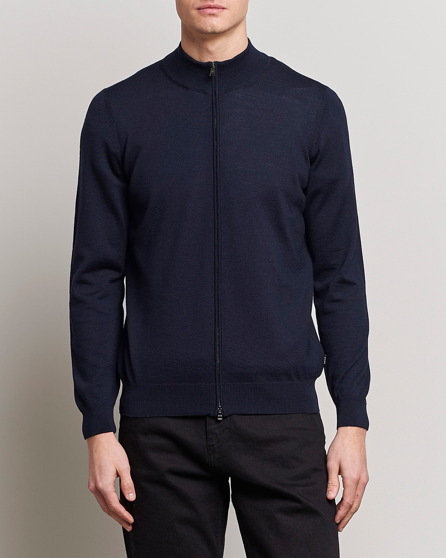 Heren |  | BOSS BLACK | Balonso Full-Zip Sweater Dark Blue