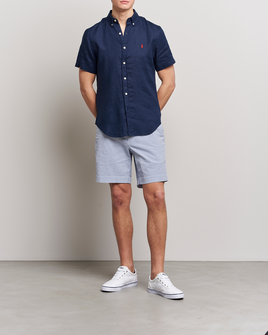 Heren | Korte broek | Polo Ralph Lauren | Bedford Seersucker Shorts Blue/White