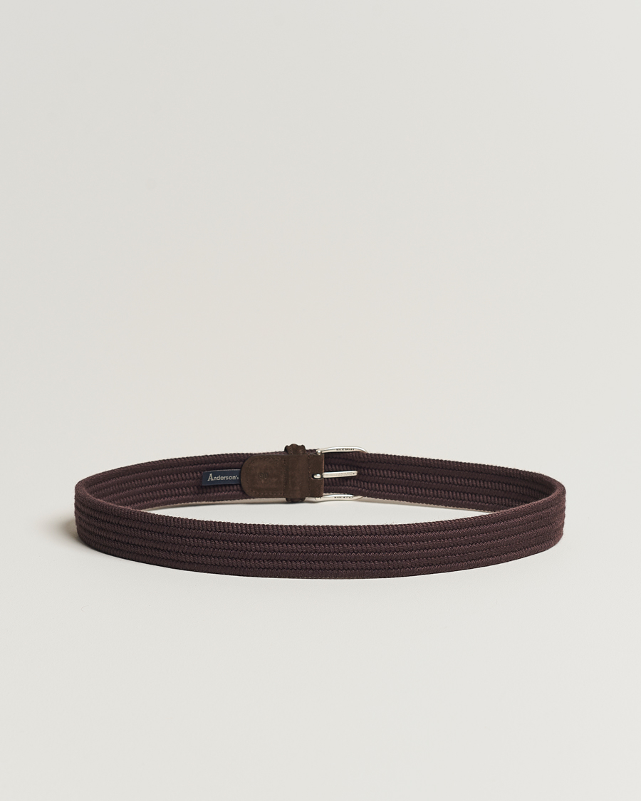 Heren |  | Anderson\'s | Braided Wool Belt Brown