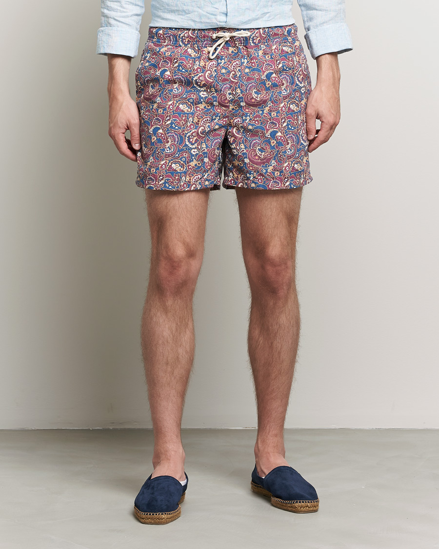 Heren |  | Ripa Ripa | Mediterraneo Printed Swimshorts Petrol/Bordeaux