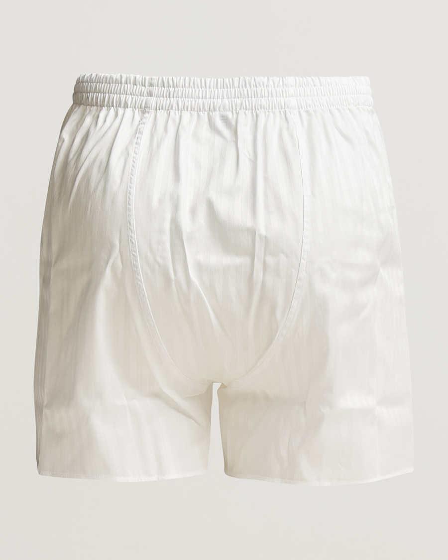 Heren |  | Zimmerli of Switzerland | Mercerized Cotton Boxer Shorts White Stripes