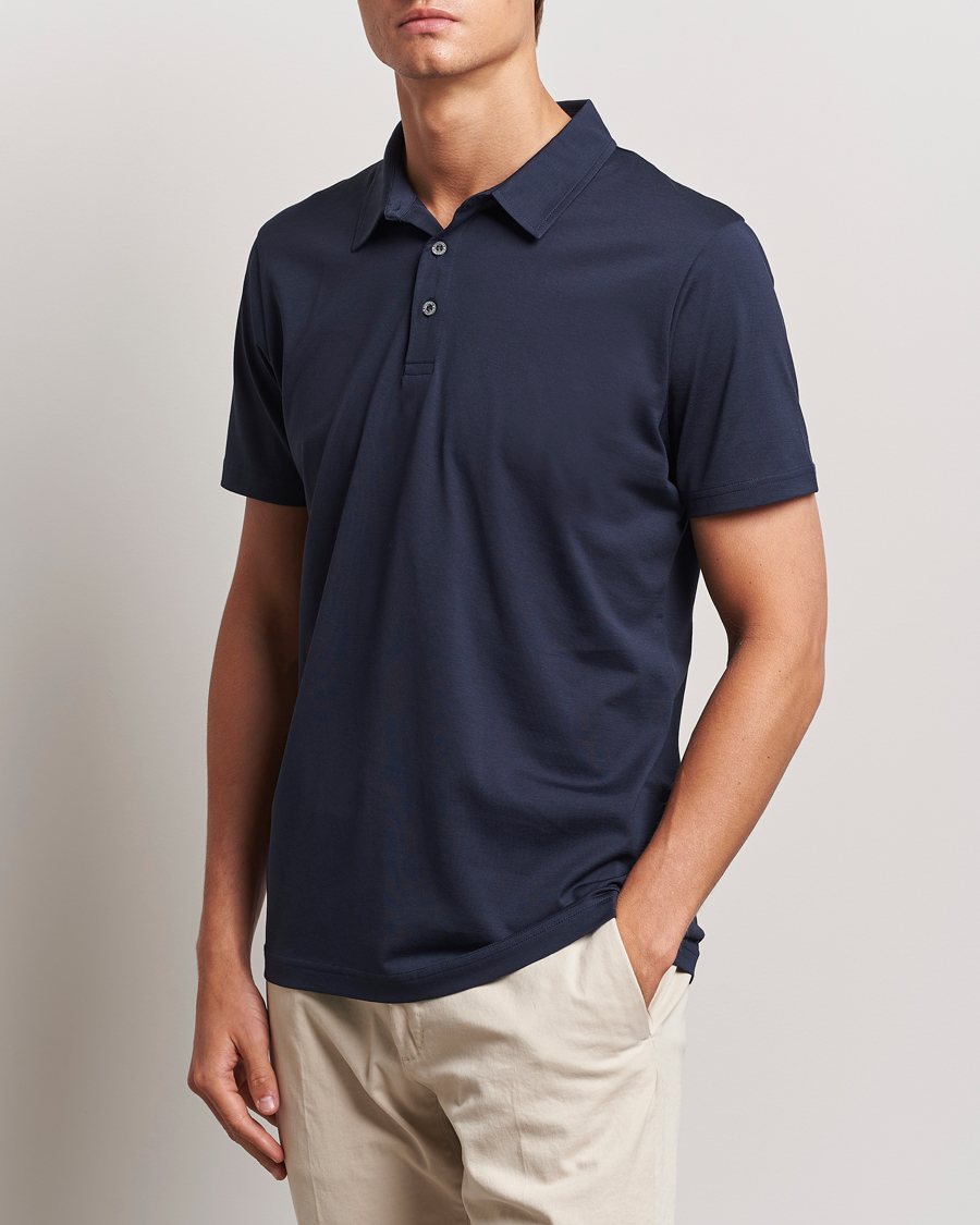 Sunspel Cotton Jersey Polo Navy Man CareOfCarl