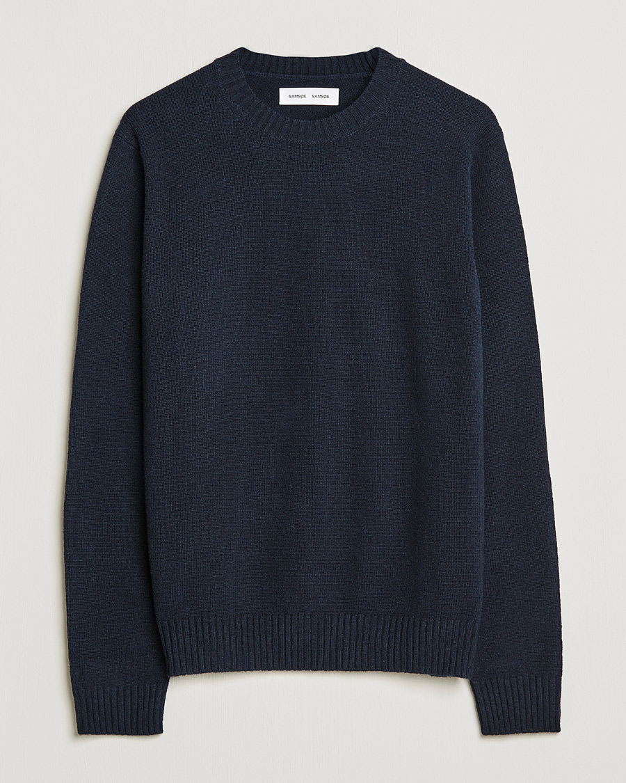 Samsoe Samsoe Sylli Wool Crew Neck Salute Navy Man CareOfCarl