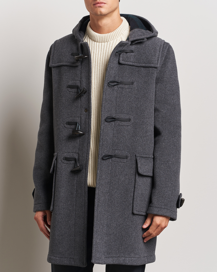 Heren |  | Gloverall | Morris Duffle Coat Grey/Blackwatch