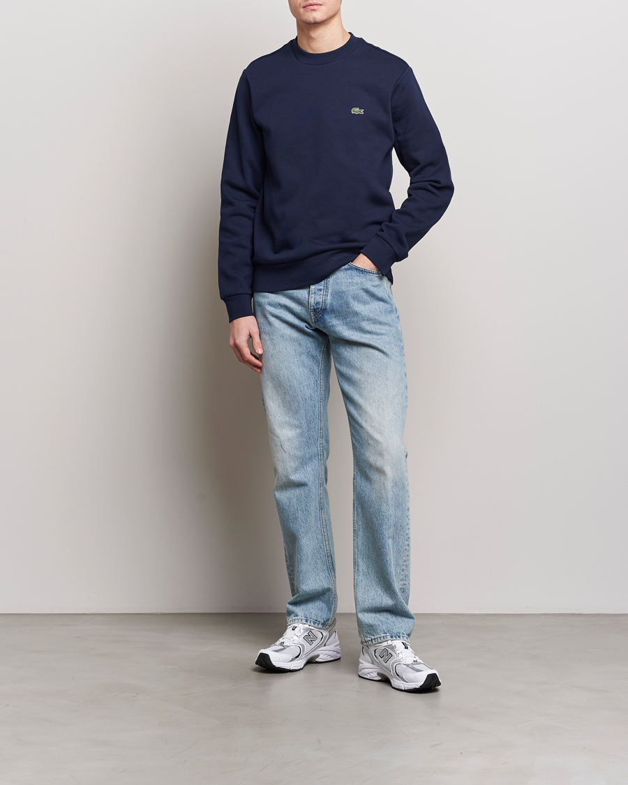 Lacoste navy crew neck on sale sweater