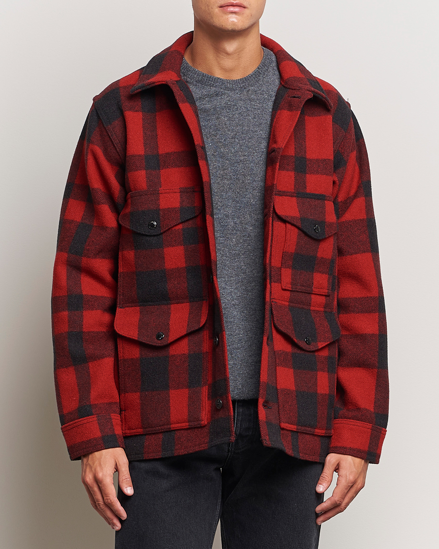 Heren | American Heritage | Filson | Mackinaw Wool Cruiser Red/Black Plaid