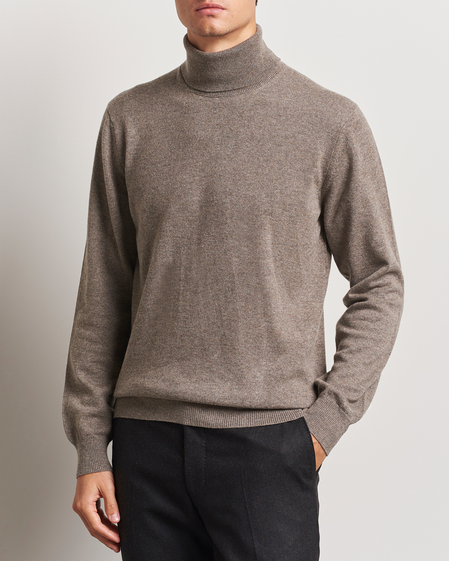 Heren |  | Piacenza Cashmere | Cashmere Rollneck Sweater Brown