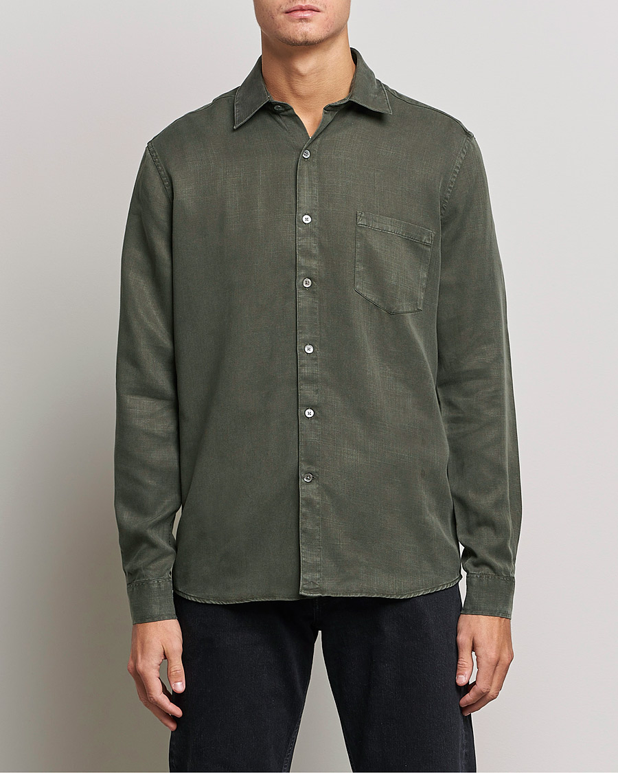 Heren | A Day's March | A Day\'s March | Daintree Tencel Shirt Olive