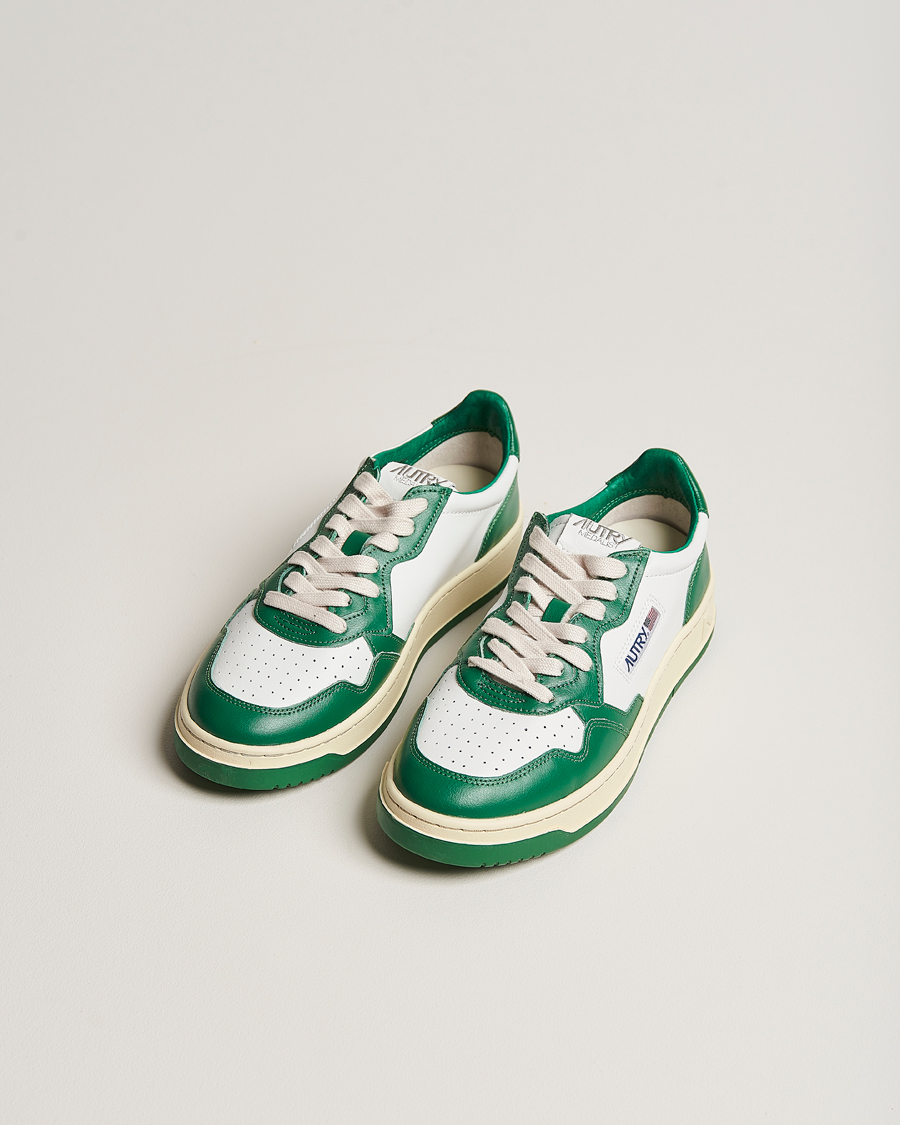 Heren |  | Autry | Medalist Low Bicolor Leather Sneaker White/Green