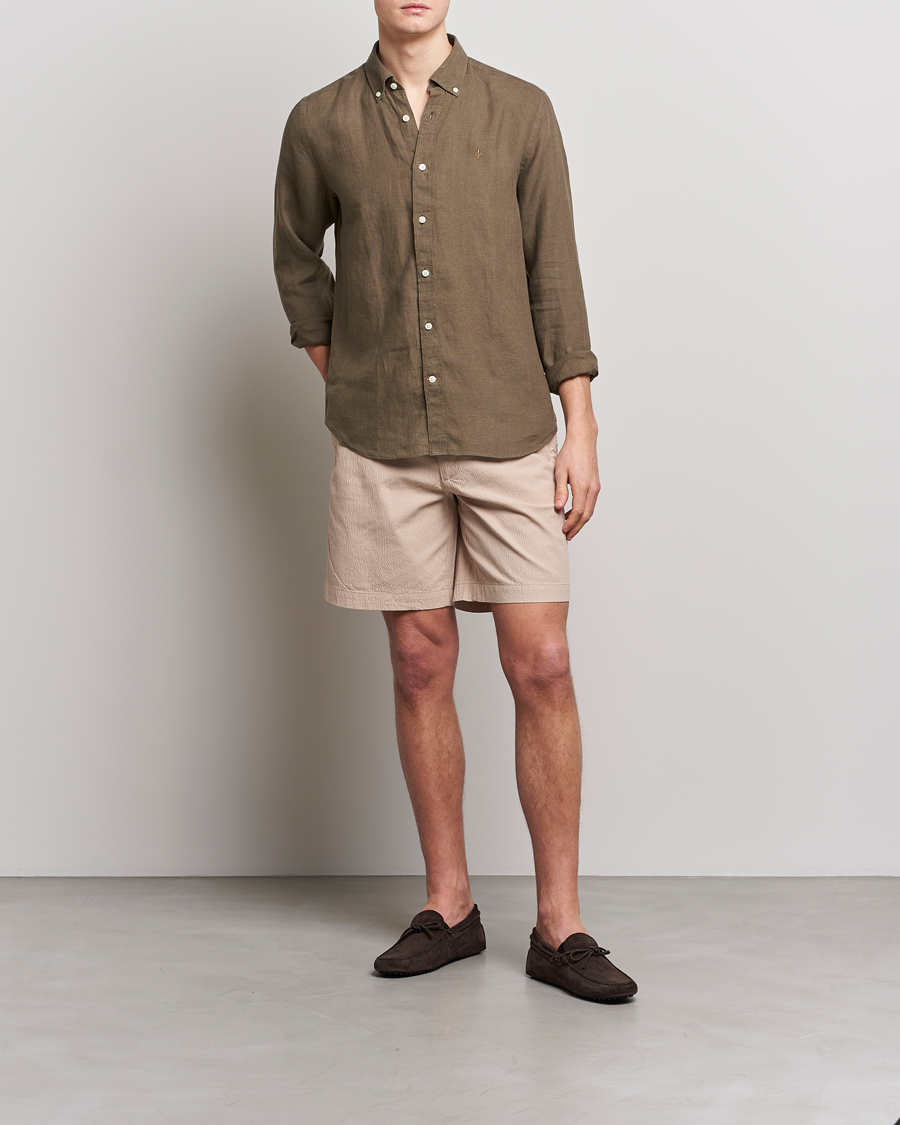 Buy Gant LINEN DRAWSTRING SHORTS - Putty