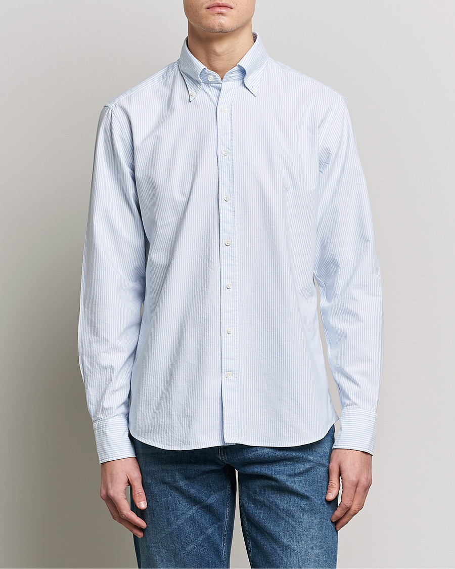 Heren |  | Stenströms | Fitted Body Oxford Shirt Blue/White