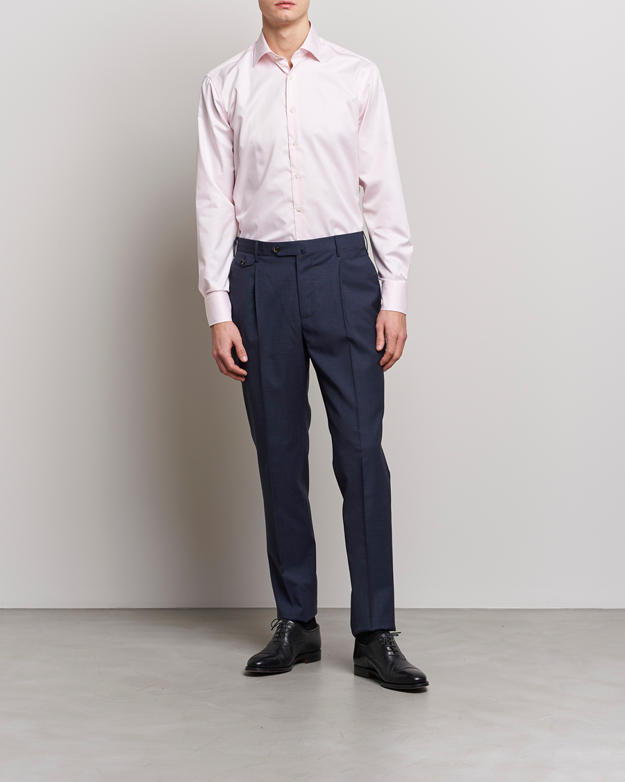 Heren |  | Stenströms | Fitted Body Cut Away Shirt Pink