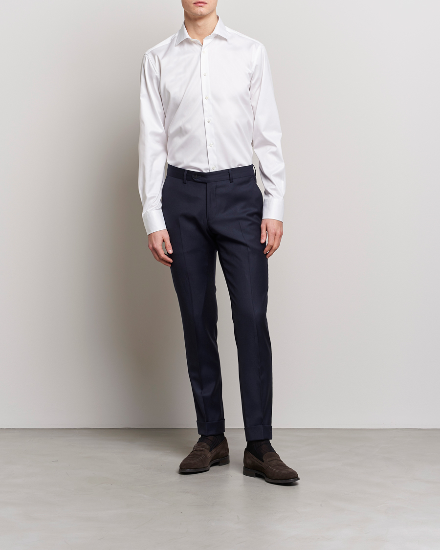 Heren |  | Stenströms | Slimline Twofold Stretch Shirt White