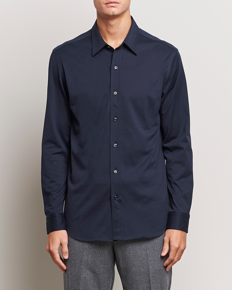 Heren |  | Brioni | Soft Cotton Jersey Shirt Navy
