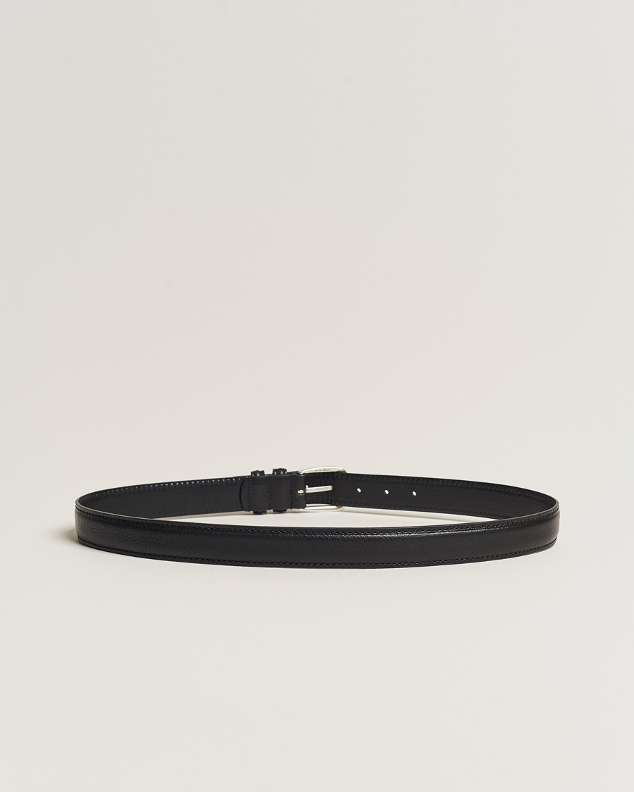 Heren |  | Anderson\'s | Grained Leather Belt 3 cm Black