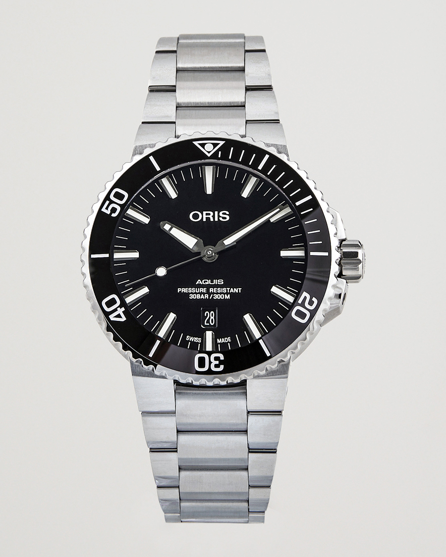 Oris Aquis Date 43 5mm Polished Black Man CareOfCarl.nl