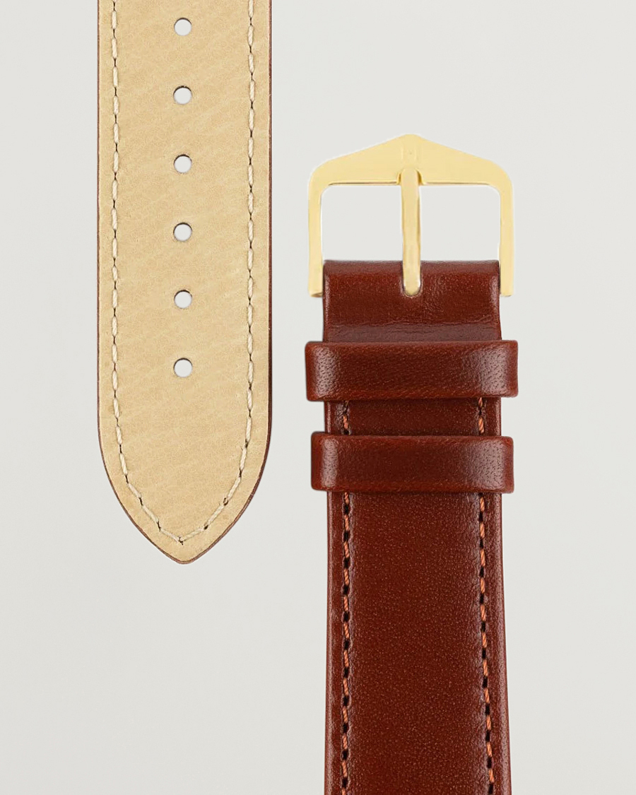 Heren |  | HIRSCH | Osiris Calf Leather Watch Strap Mid Brown