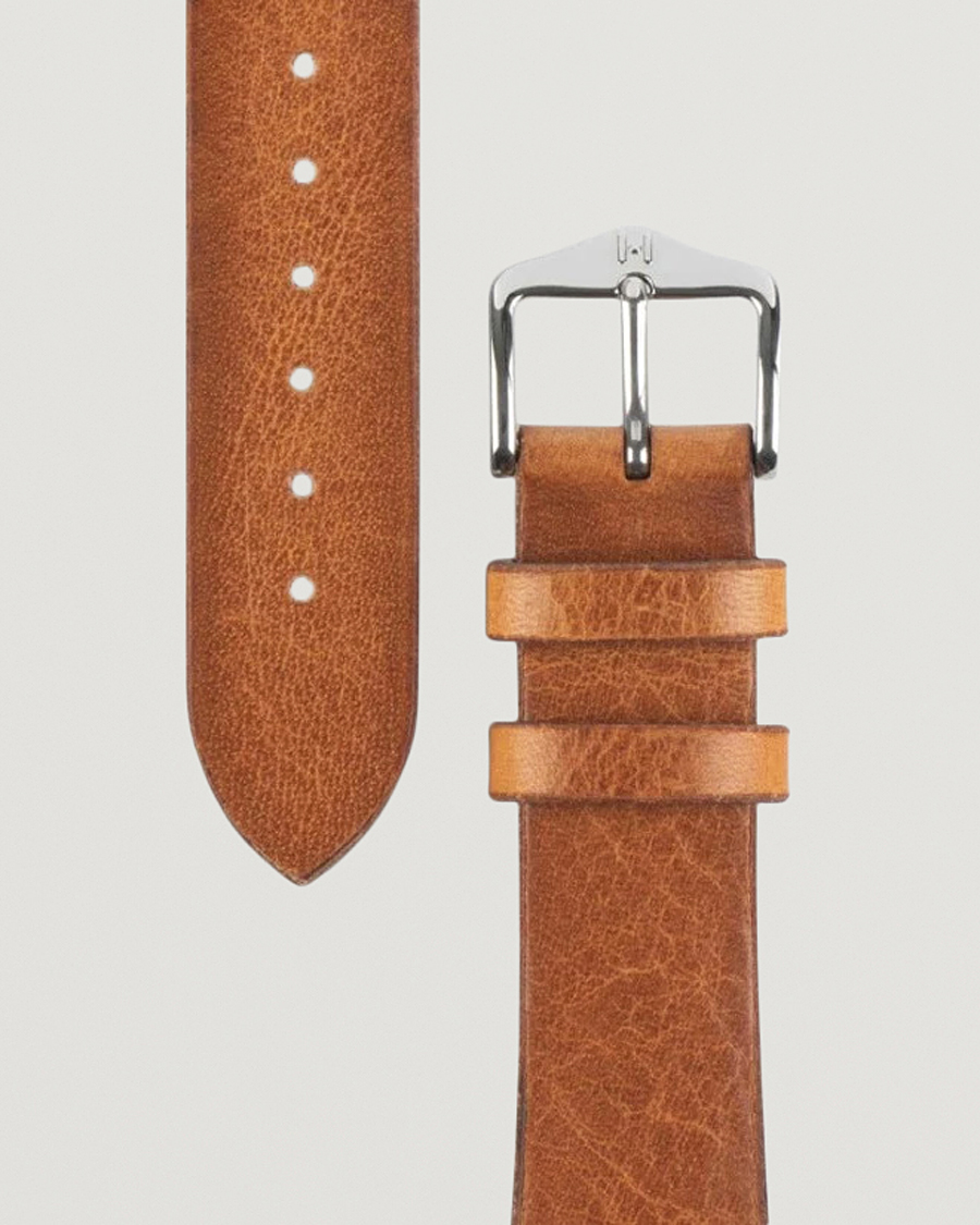 Heren |  | HIRSCH | Bagnore Vintage Leather Watch Strap Golden Brown