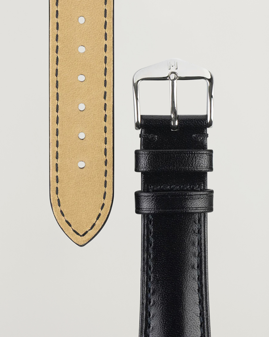 Heren |  | HIRSCH | Siena Tuscan Leather Watch Strap Black