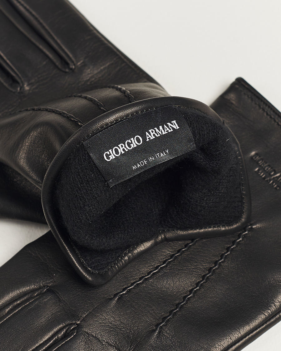 Heren | Giorgio Armani | Giorgio Armani | Lamb Leather Gloves Black