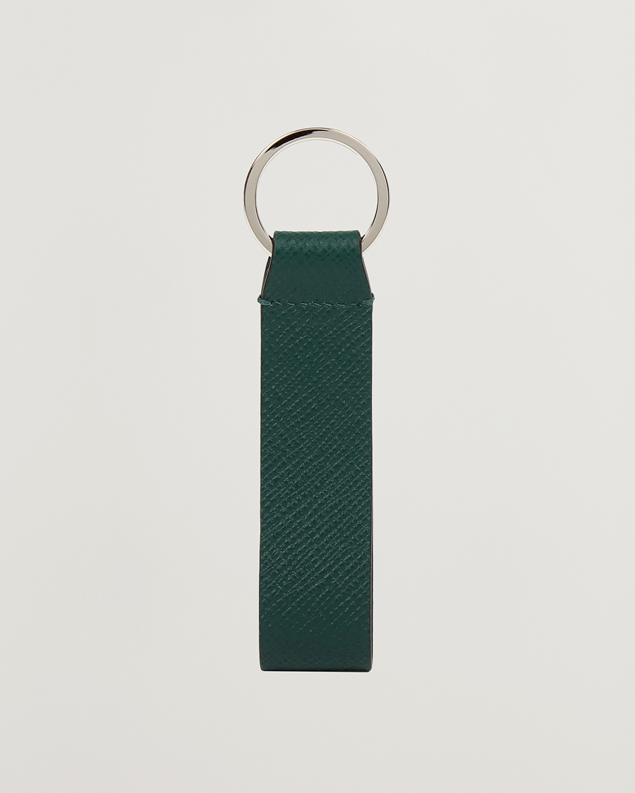 Heren | Sleutelhangers | Smythson | Panama Leather Keyring Forest Green