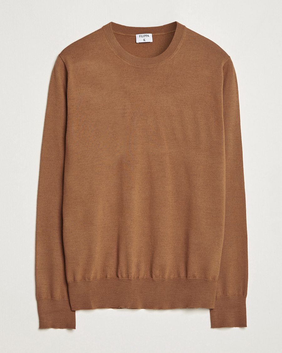 Filippa K Merino Round Neck Sweater Camel